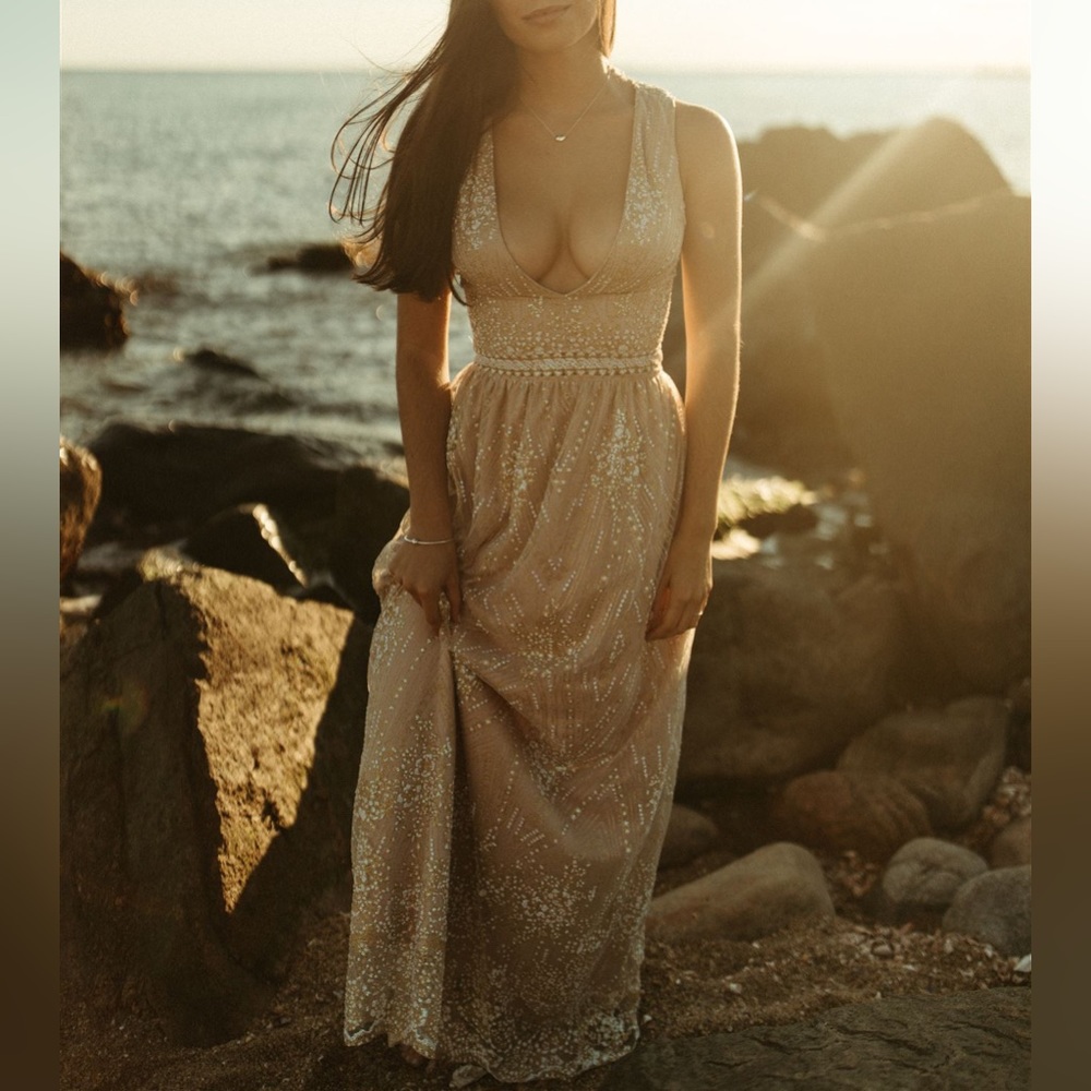 Hello molly, sparkle, lace, full length dress- XS